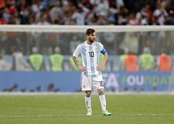 Messi continua em campo apÃ³s derrota da Argentina para a CroÃ¡cia. Foto: Ricardo Mazalan/AP