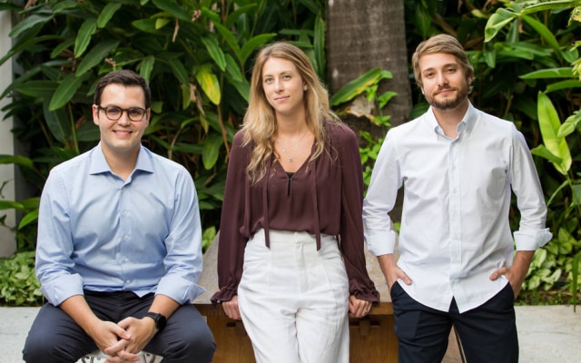 Felipe Affonso (esq.) é sócio-fundador do fundo de investimento Cloud9, junto com Noah Stern e Rafael Serson 