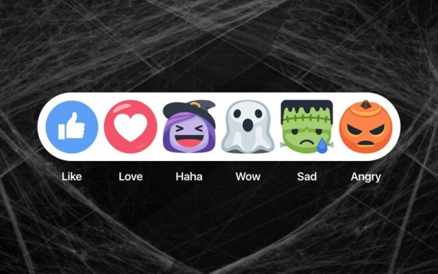 Até as reações do Facebook se fantasiam no Halloween! 