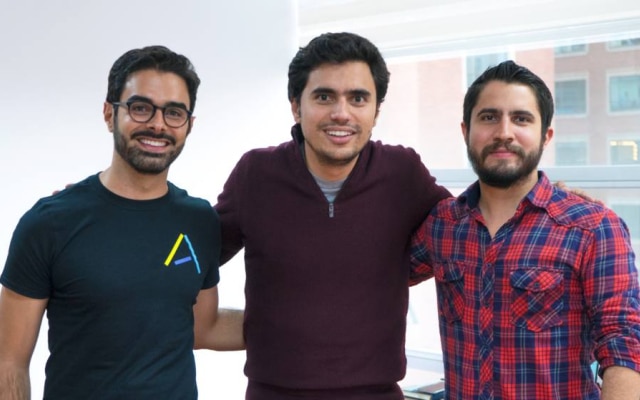 Da esq. para a dir., Santiago Suarez, Danial Vallejo e Elmer Ortega são os fundadores da fintech colombiana Addi