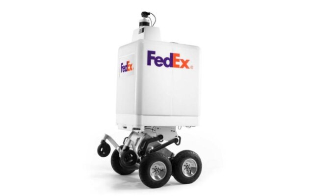 O robô da FedEx usa câmeras e ajudas de software para detectar obstáculos no trajeto