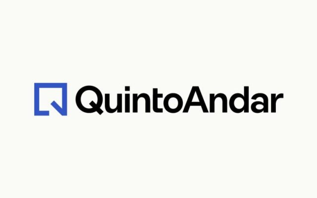 Nova marca do QuintoAndar inclui uma planta baixa de imóvel com o símbolo de porta aberta