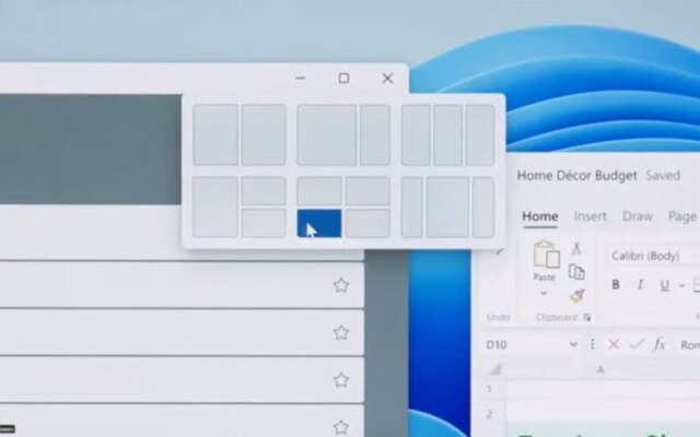 A Microsoft anunciou a função Snaps Layouts, uma forma de reorganizar a tela de forma mais rápida com interfaces prontas para dispor várias janelas de uma forma única