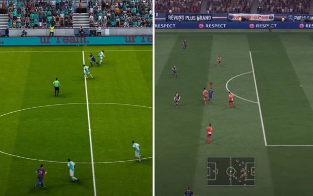 PES 2021 (à esquerda) será apenas uma atualização de temporada, enquanto o FIFA 21 (à direita) será lançado como jogo único.