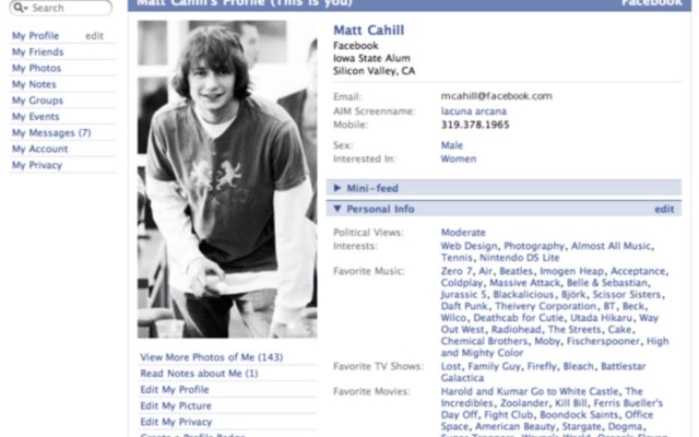 Design do Facebook em 2005 era bem mais simples – e se assemelhava ao Orkut