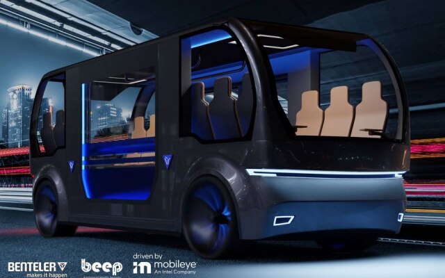 Mobileye, Benteler EV Systems e Beep lançarão os ônibus sob demanda sem volante ou pedal