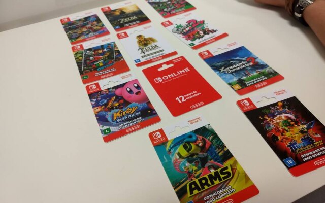 Os cartões pré-pagos que estarão à venda no Brasil pela Nintendo