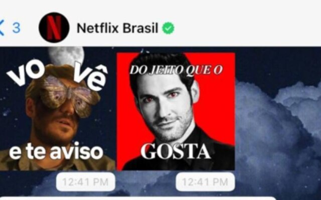 A Netflix publicou um chat no WhatsApp para enviar imagens divertidas de 20 séries e filmes de seu catálogo no Brasil