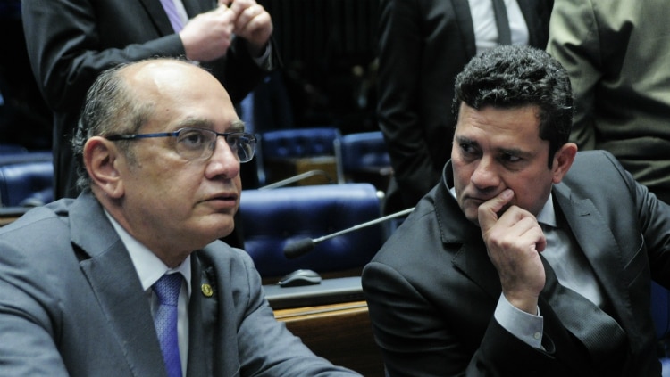 Foto de arquivo: Gilmar e Moro se encontraram em debate da Lei de Abuso de Autoridade no Senado, em 2016 - Geraldo Magela/Agência Senado