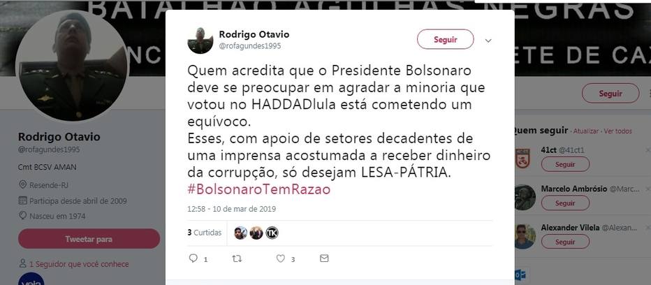 Em dois anos, militares da ativa postaram 3,4 mil tuítes políticos