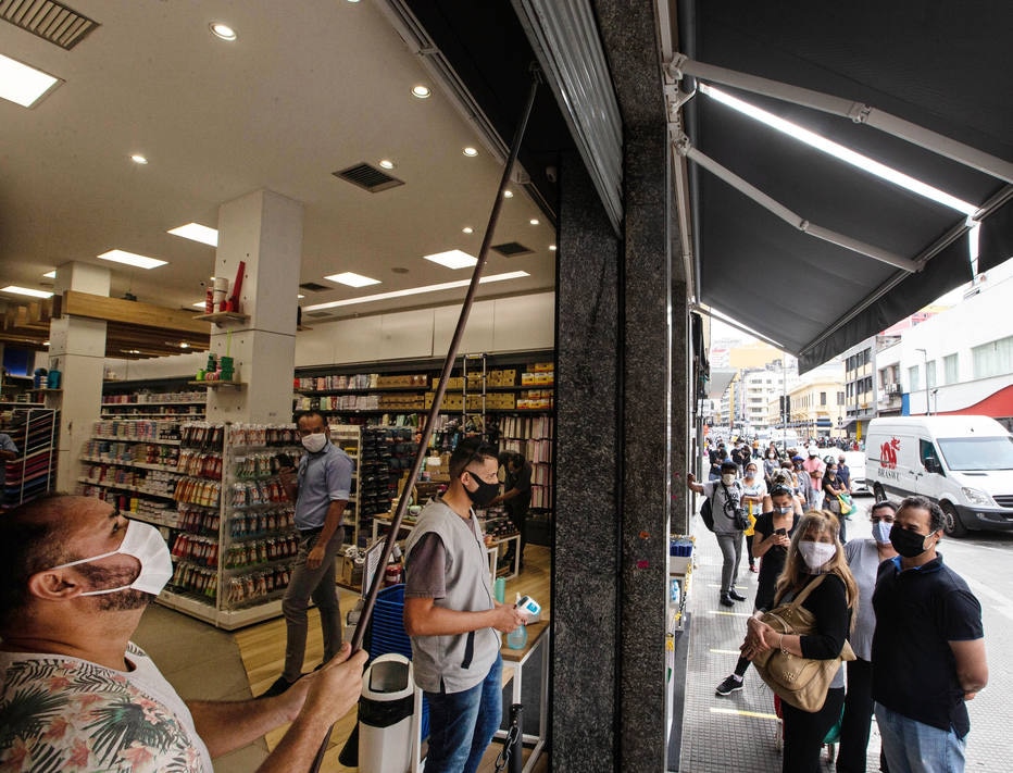Reabertura do comércio em São Paulo