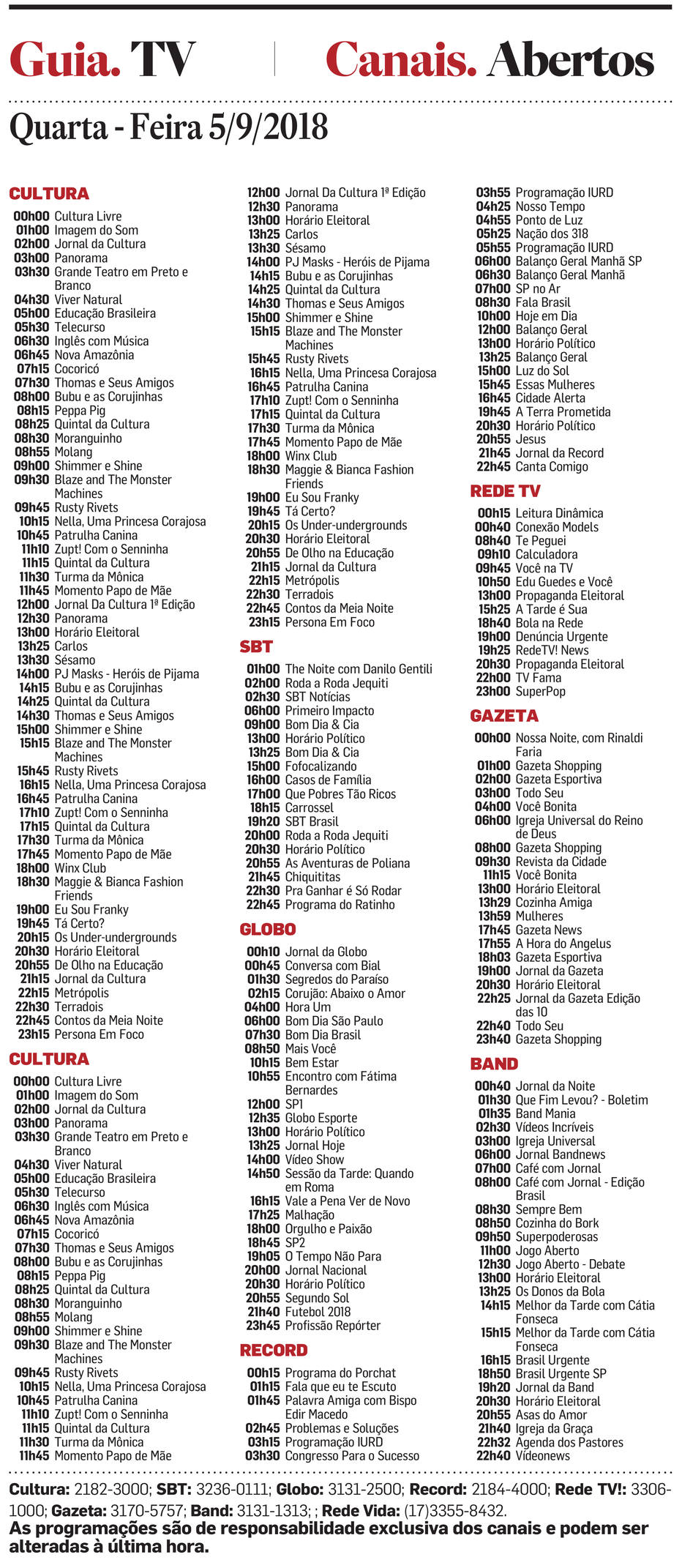 Programacao Rede Bandeirantes De Tv