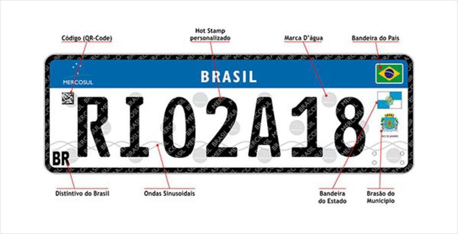 Brasões serão retirados de placas de veículos padrão Mercosul
