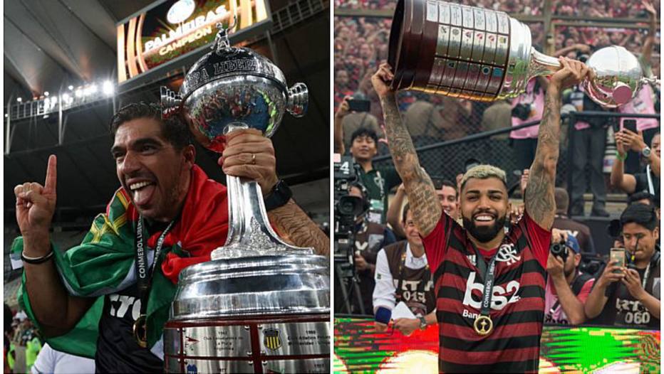 Abel Ferreira, técnico do Palmeiras, e Gabigol, atacante do Flamengo