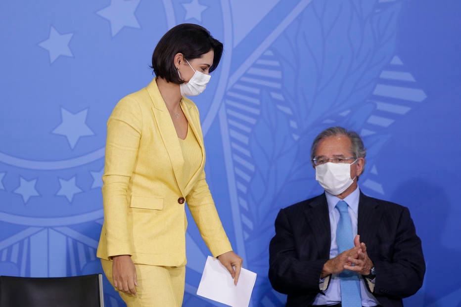 Michelle Bolsonaro e Paulo Guedes