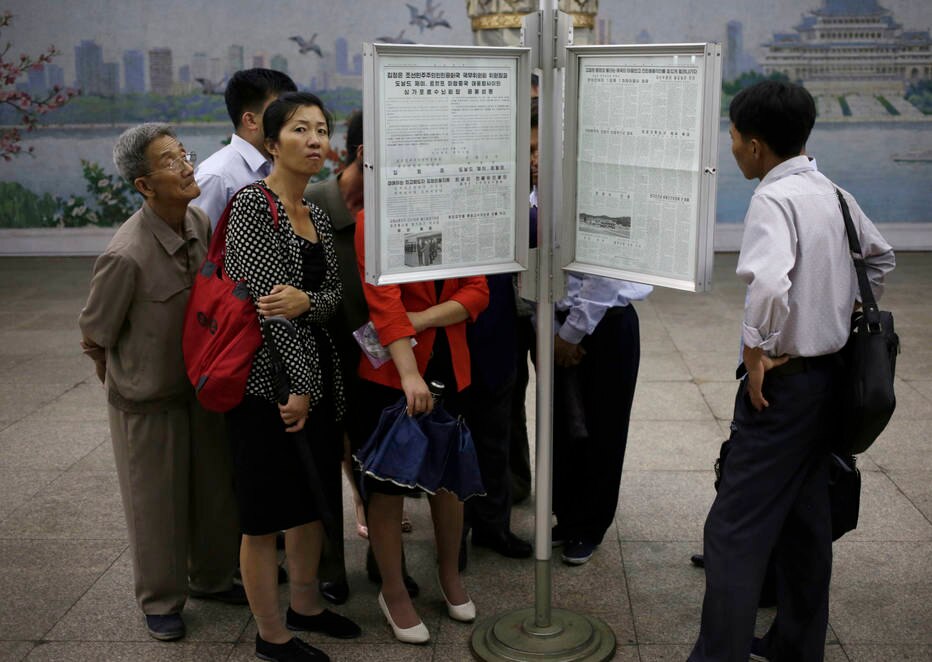 Jornal estatal em Pyongyang