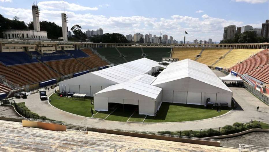 Pacaembu virou hospital de campanha