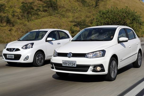 Nissan March 1.6 SL CVT x Volkswagen Gol 1.6 Highline I-Motion