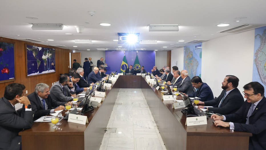 Jair Bolsonaro durante reunião ministerial