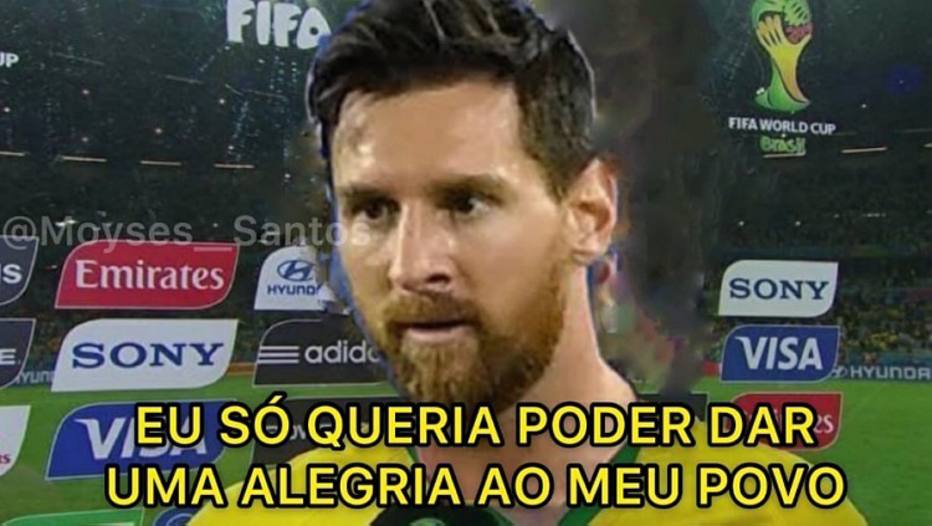 Montagem com Messi relembra entrevista dada por David Luiz depois do 7 a 1