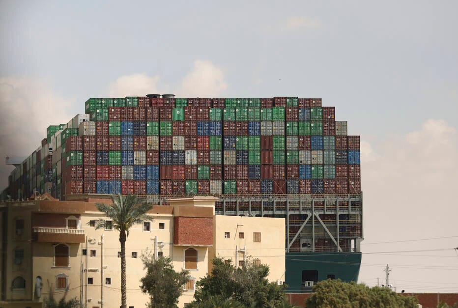 Canal de Suez ever given navio porta-conteiner