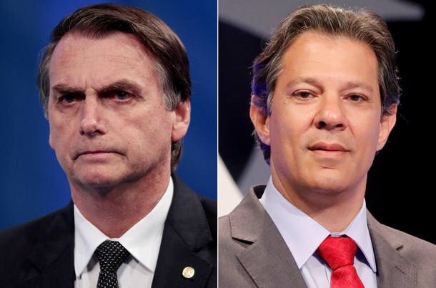 Resultado de imagem para haddad e bolsonaro