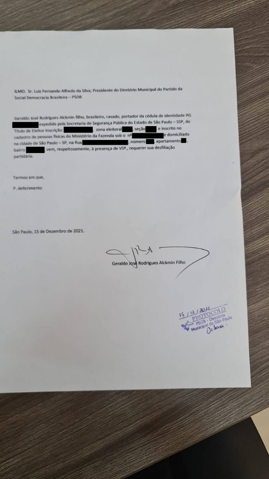 alckmin desfiliação