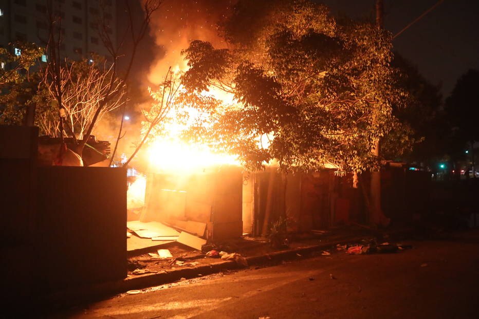 Incêndio na favela do Cimento, na Radial Leste