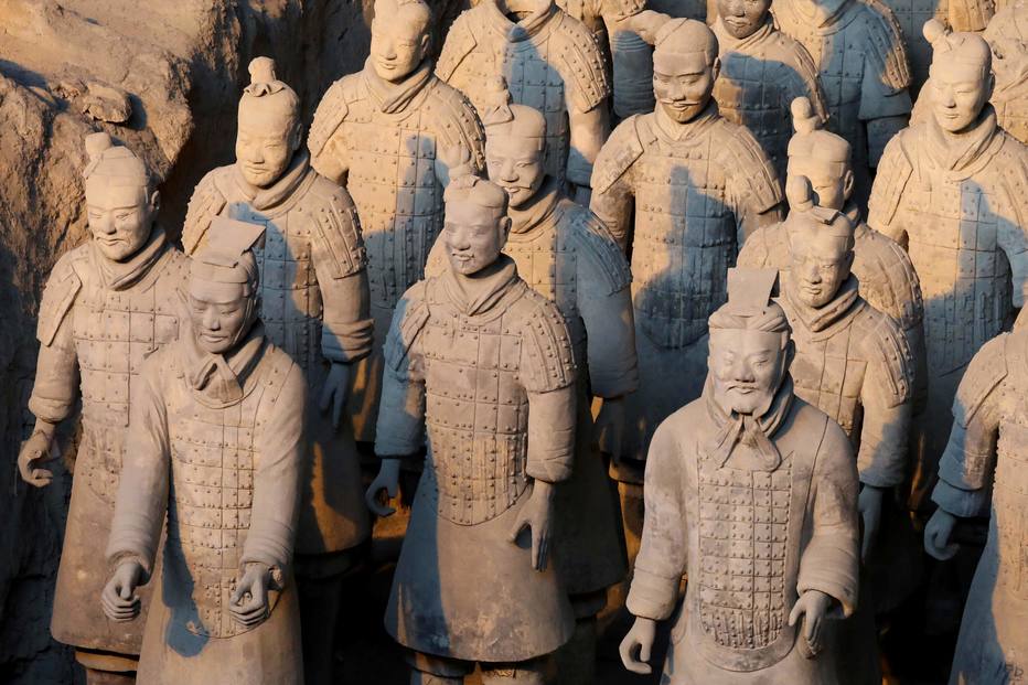 Imagem de parte do Exército de Soldados de Terracota de Xian, na China