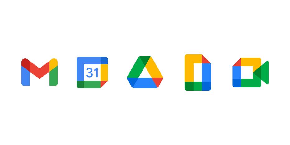 Novos ícones dos serviços Google.