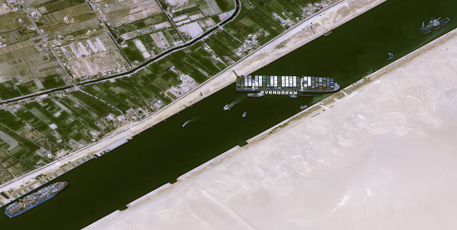 Canal de Suez Ever Given encalhe