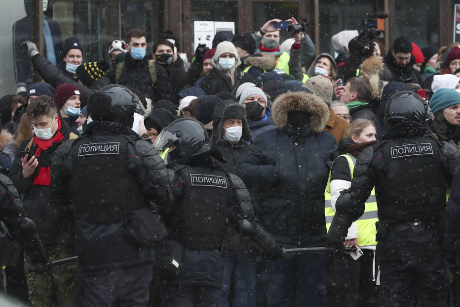 Protestos a favor de Navalni em Moscou