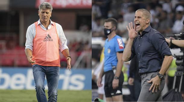 Os técnicos Renato Gaúcho, do Flamengo, e Sylvinho, do Corinthians, vêm sendo cobrados por melhores atuações