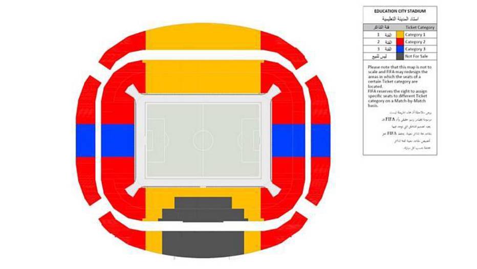 Setores do estádio onde serão disputados os jogos do Mundial de Clubes
