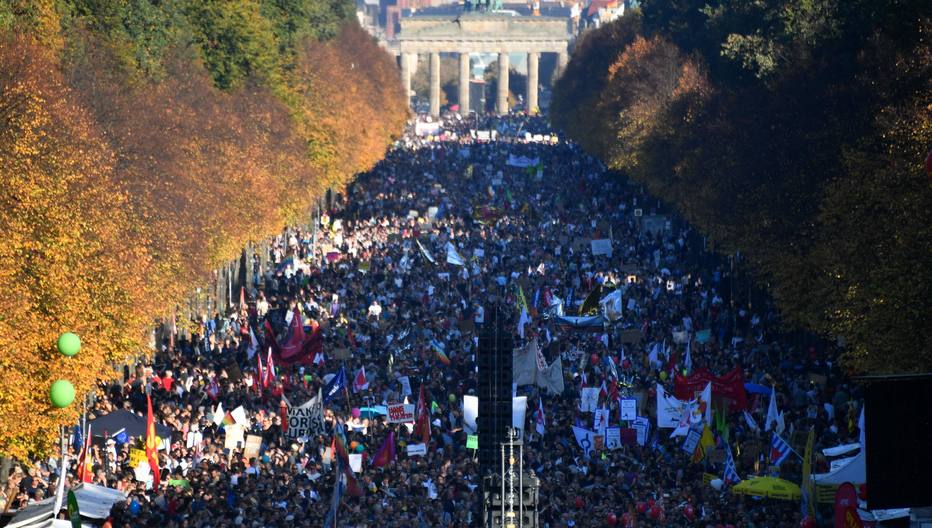 Manifestação em Berlim, na Alemanha