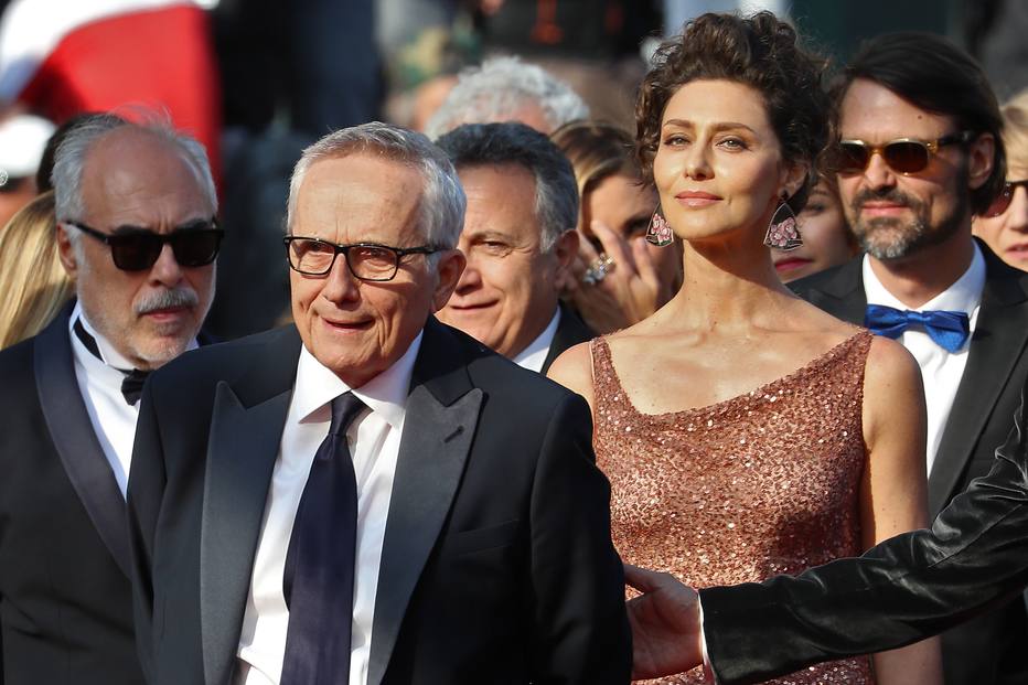 O diretor Marco Bellocchio e a atriz Maria Fernanda Cândido em Cannes