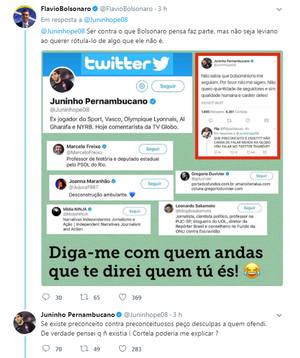 Juninho Pernambucano responde a seguidores no Twitter: 'Fora