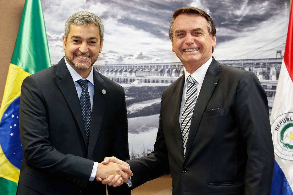 Presidente da República, Jair Bolsonaro, durante encontro com o Presidente da República do Paraguai, Mario Abdo Benítez