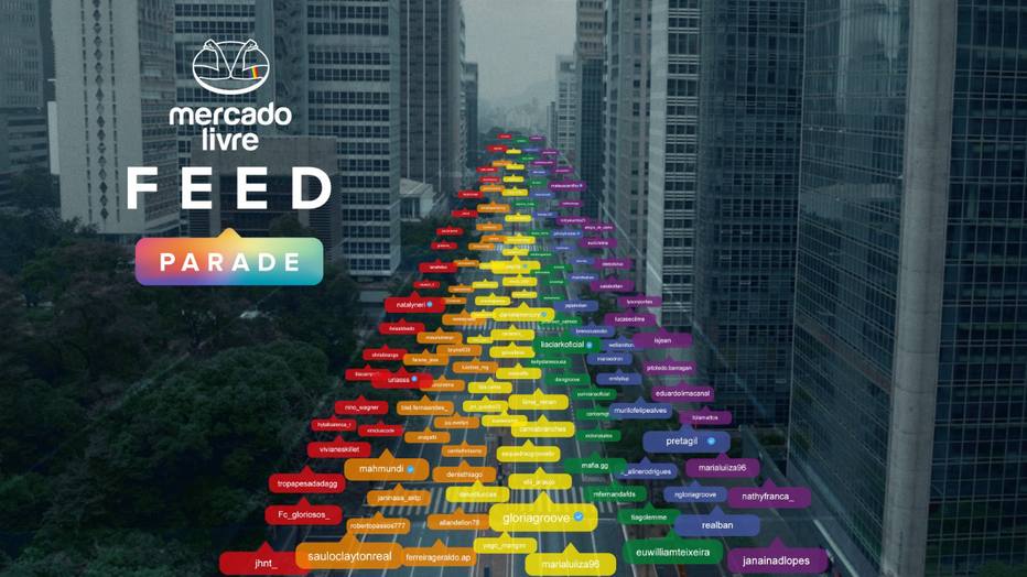 Campanha “Feed Parade”, criada para o Mercado Livre