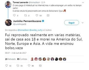 Juninho Pernambucano responde a seguidores no Twitter: 'Fora