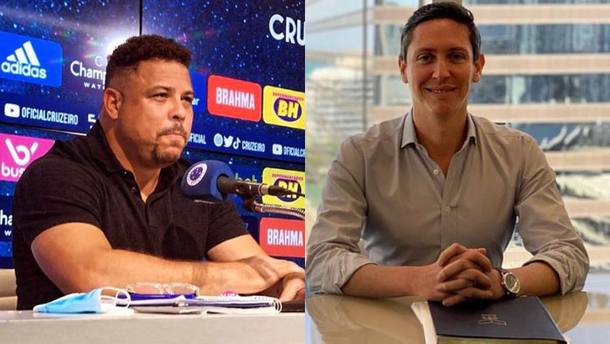 Ronaldo, gestor do Cruzeiro, e Juan Arciniega, diretor da 777 Partners