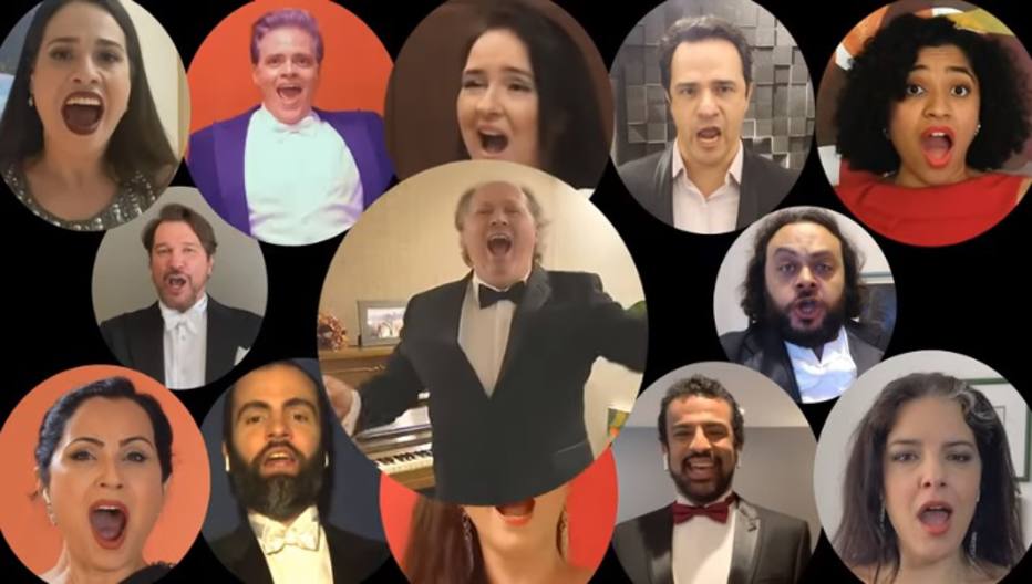 M&uacute;sicos cantam em homenagem aos profissionais da sa&uacute;de
