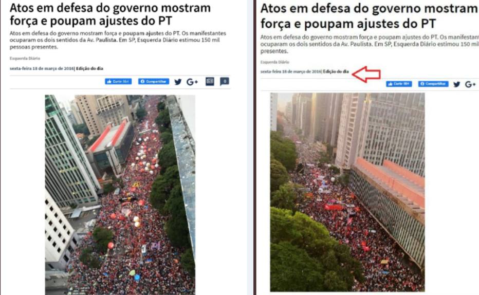 Fake news sobre o ato de 29 de maio