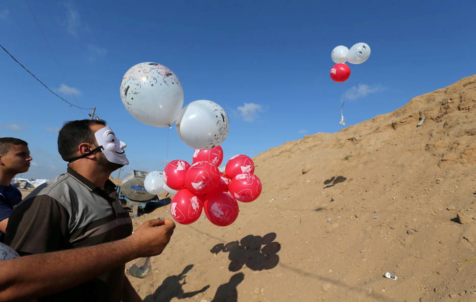 Balões incendiários em Israel