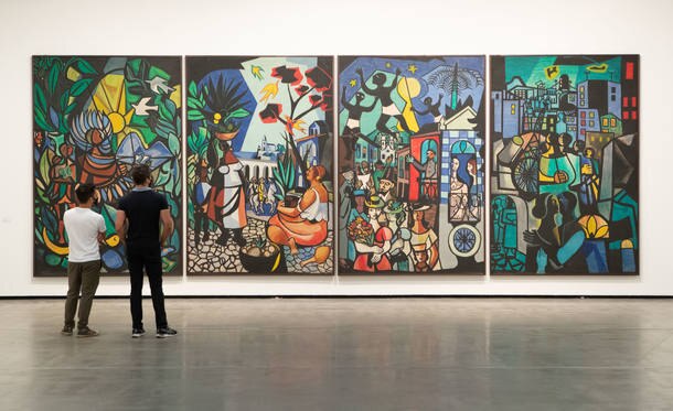 Os murais de Di Cavalcanti no Instituto Tomie Ohtake