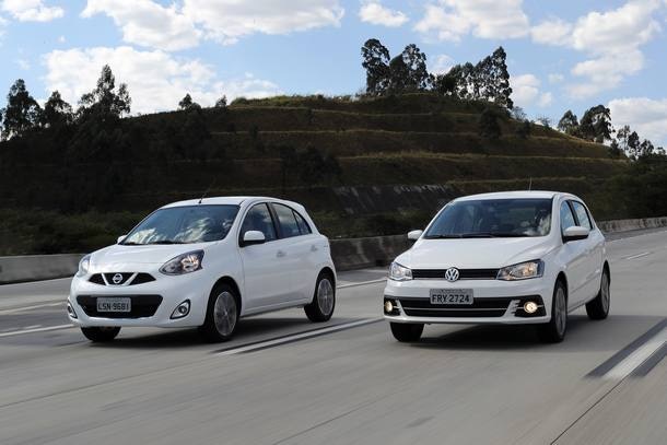 Nissan March 1.6 SL CVT x Volkswagen Gol 1.6 Highline I-Motion