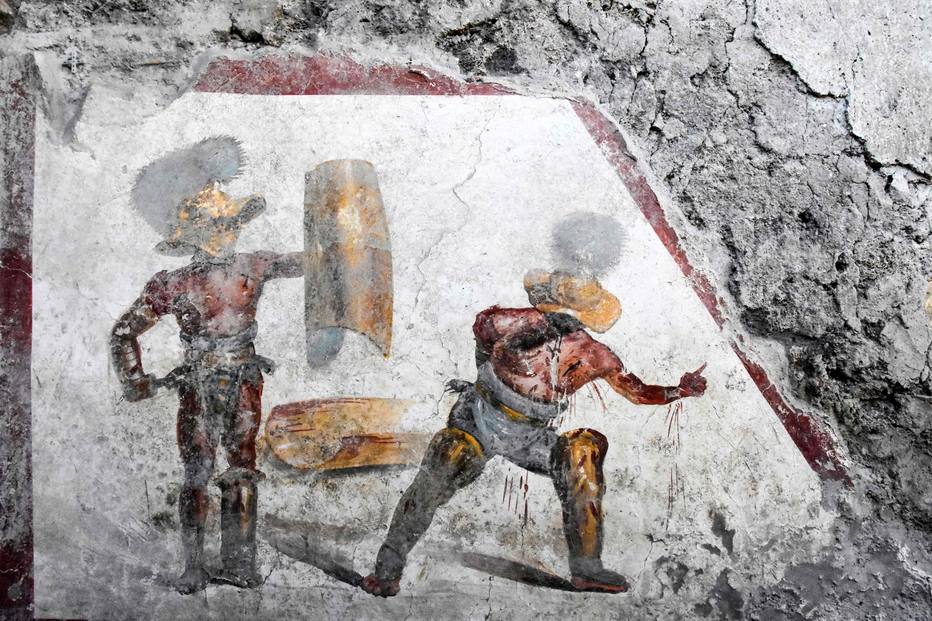 Afresco de gladiador é descoberto em Pompeia, na Itália - Trânsito Estadão