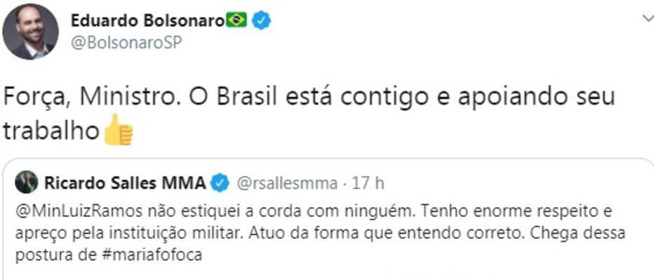Tweet de Eduardo Bolsonaro