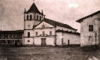 Igreja e Colégio no final do século 19. A construção original foi erguida pelo cacique Tibiriçá, no final de 1553.