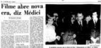 Tarcísio Meira e Gloria Menezes em visita ao presidente Médici na época do lançamento do filme Independência ou Morte, no qual o ator interpretou Dom Pedro I e a atriz, a Marquesa de Santos.
